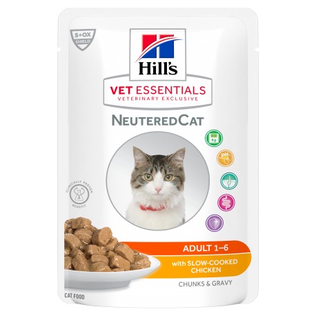 Vet Essentials Feline Young Adult Neutered Cat Poulet Sachet Repas
