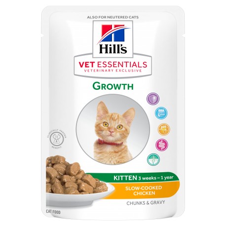 Vet Essentials Feline Kitten Growth Poulet Sachet Repas