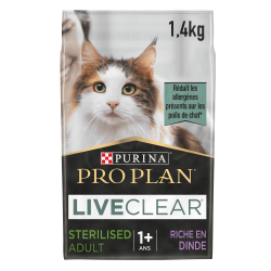 PRO PLAN STERILISED - ADULT - LIVECLEAR riche en dinde