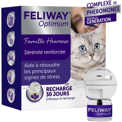 FELIWAY Optimum - Anti-stress pour chat - Complexe de phéromones apaisantes pour une sérénité renforcée