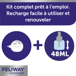 Feliway (diffuseur + recharge), phéromones anti-stress 48ml