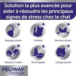 FELIWAY Optimum - Anti-stress pour chat - Complexe de phéromones apaisantes pour une sérénité renforcée