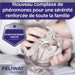 FELIWAY Optimum - Anti-stress pour chat - Complexe de phéromones apaisantes pour une sérénité renforcée