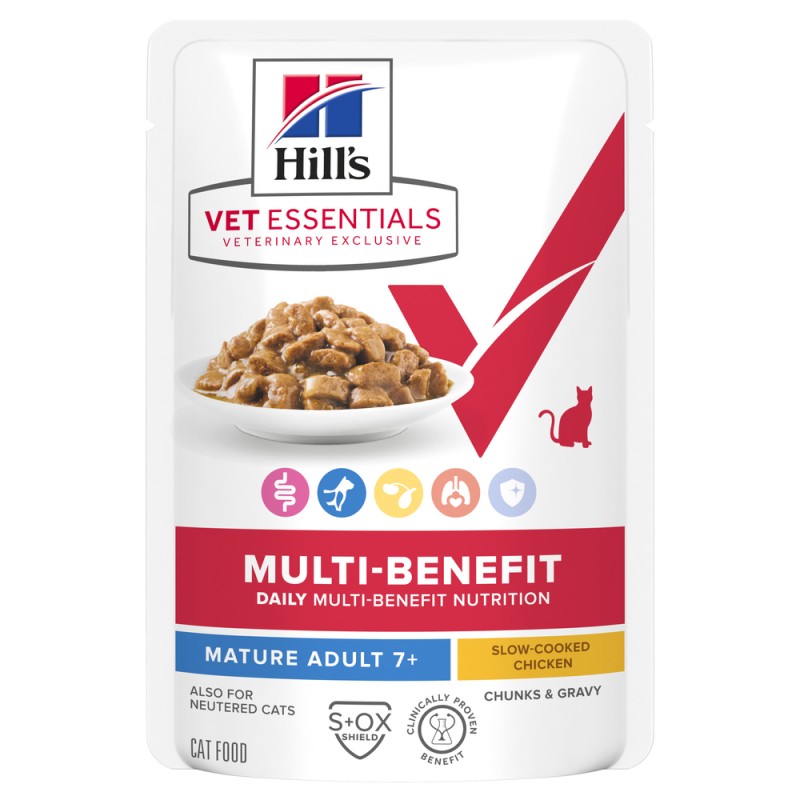 Vet Essentials Chat Multi-Benefit Mature Poulet Sachet Repas