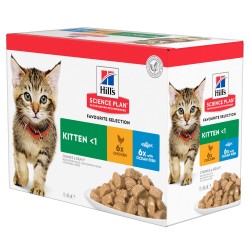 Science Plan Kitten Tender Chunks in Gravy pack mixte