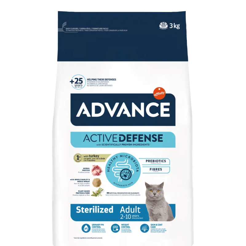 Advance Active Defense Chat Adulte Stérilisé - Dinde