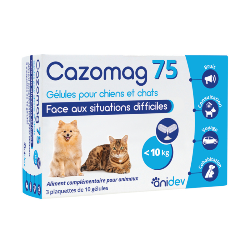 Anidev Cazomag 75 – aliment complémentaire apaisant chat & chien