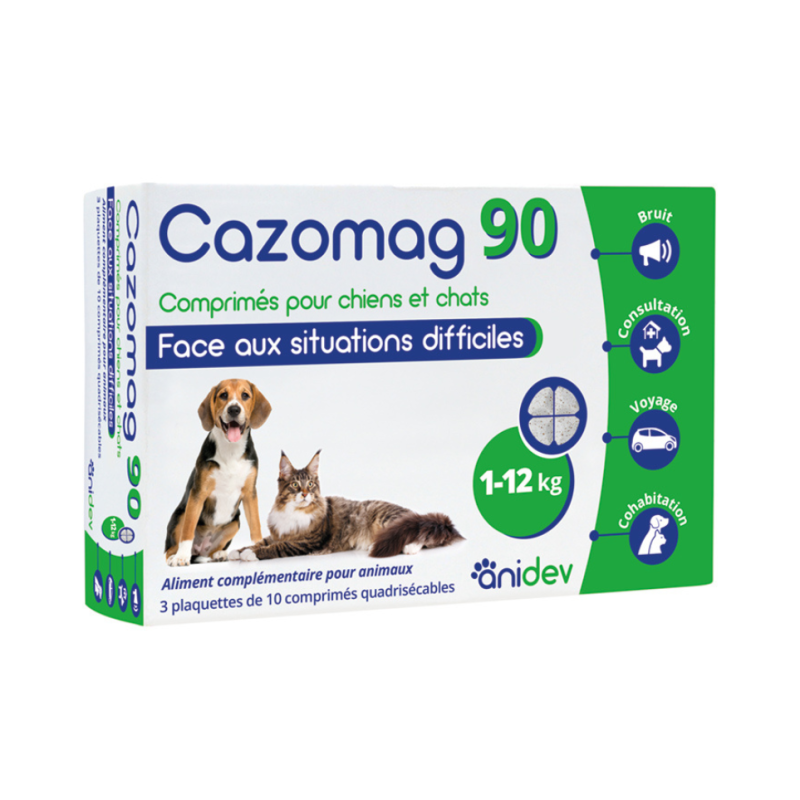 Anidev Cazomag 90 – aliment complémentaire apaisant chat & chien