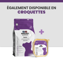 Croquette et Terrine conçues pour les chats seniors par Specific.