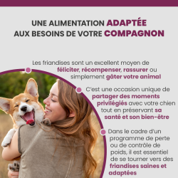 Friandise adaptée aux besoins de votre chien.