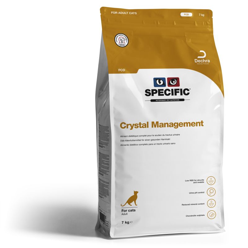 Sac de 7kg de croquettes Specific FCD Crystal Management pour chats souffrant de calculs de struvite
