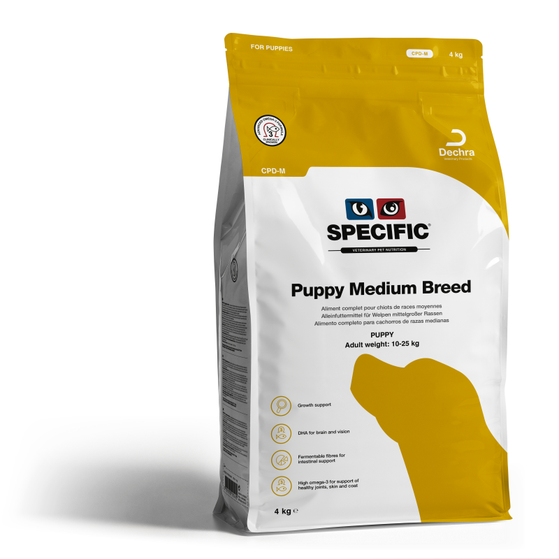 Sac de 4kg croquettes Specific CPD-M pour chiots de race moyenne | Dechra
