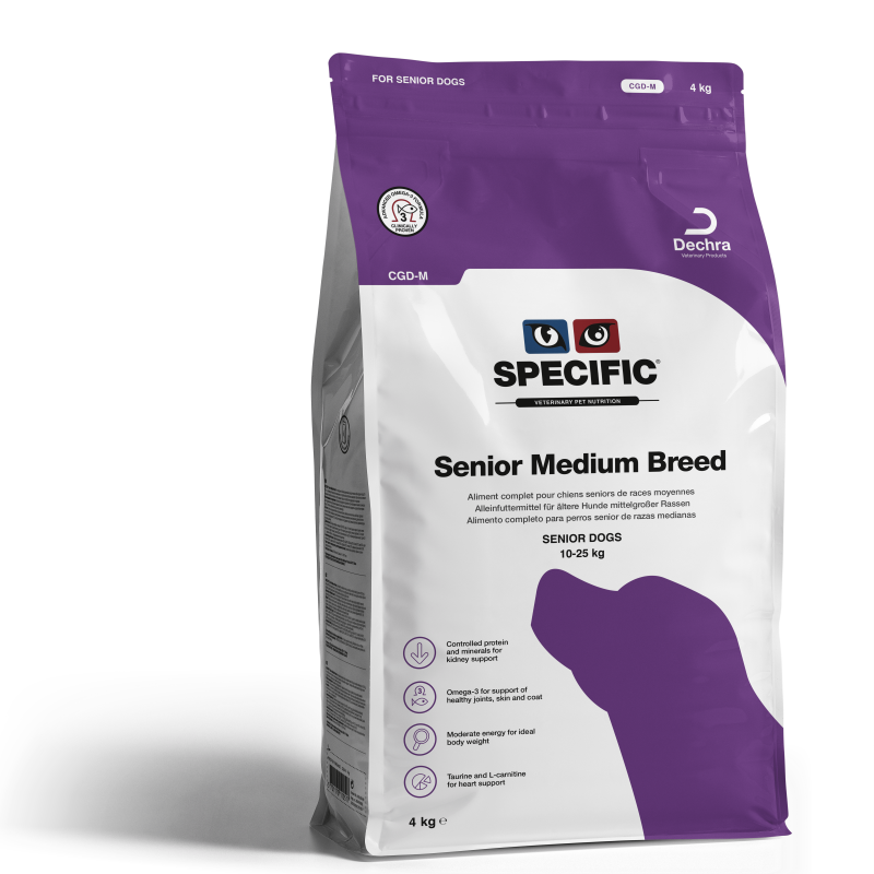 Sac de 4kg croquettes Specific CGD-M Senior Medium Breed pour chien senior de race moyenne