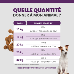 Utilisation des croquettes Specific CGD-M pour chien senior de race moyenne selon son poids et son alimentation