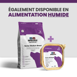 Croquette et terrine pour chien senior de race moyenne