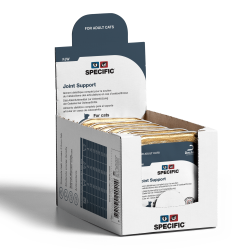 Boîte de 7 terrines Specific FJW pour soutenir les articulations du chats adultes ou seniors.