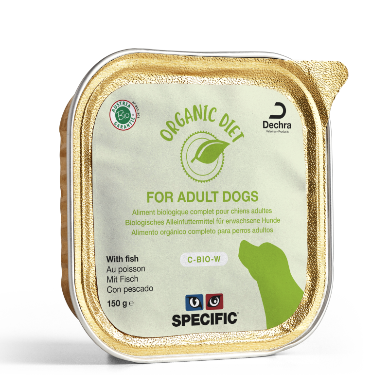 Terrine Specific Organic C-Bio W Fish formulée pour les chiens adultes en bonne santé
