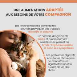 Croquette adaptée au chat pour la gestion des allergies et intolérances alimentaires.