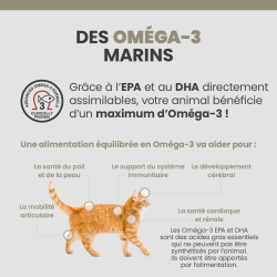 Bienfait de l'acide Oméga 3 issus d'huile de poisson sur la peau et le pelage.
