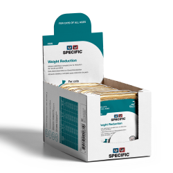 7 terrines de 100g Specific FRW pour chat en surpoids ou obèse.