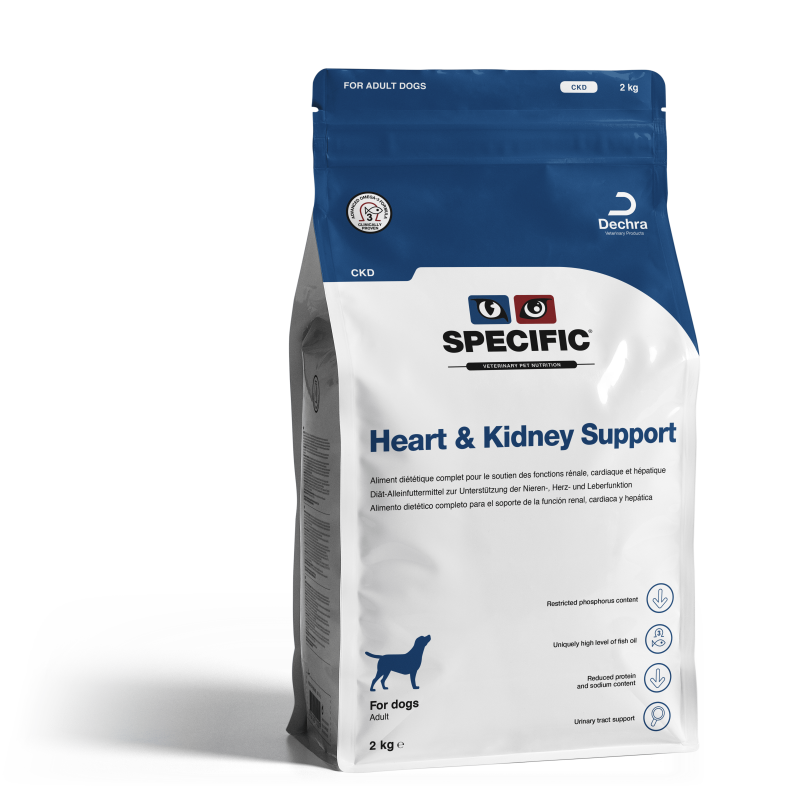 Specific CKD Heartkidney 2kg - Croquettes soutenant la fonction cardiaque et rénale chez le chien adulte ou sénior