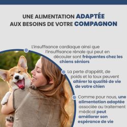 Croquettes CKD soutenant la fonction cardiaque et rénale du chien adulte et sénior.