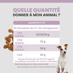 Quantité idéal de la friandise pour votre chien.