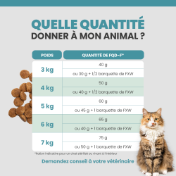 Quantité des croquettes Specific FQD-F optimal selon le poids et l'alimentation de votre chat