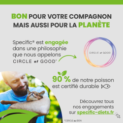 Pêche durable, l'alimentation Specific est engagé dans une pêche certifié durable.