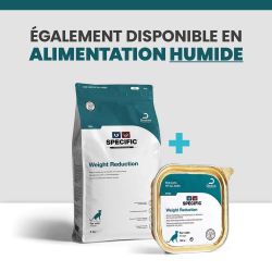 Une alimentation complète avec les croquettes et les terrines pour le chat en situation d'obésité.