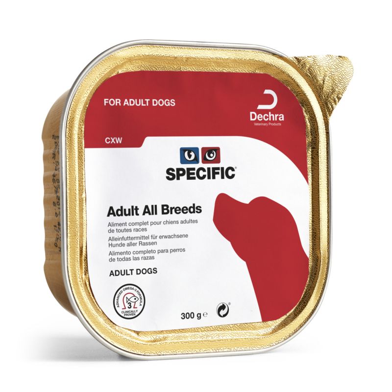 Terrine Specific CXW formulée pour les chiens adultes.