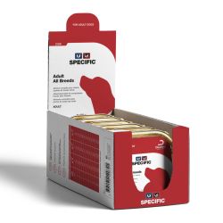 Boîte de terrines ouverte Specific CXW pour chien adulte.