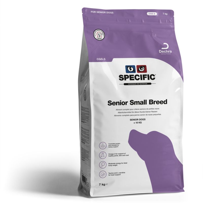 Sac de 7kg de croquettes Specific CGD-S pour chien senior de petite race.