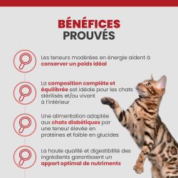 Bénéfices de l'alimentation Specific FXW-P sur le chat adulte.
