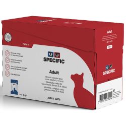12 sachets fraicheurs Specific FXW-P pour chat adulte.