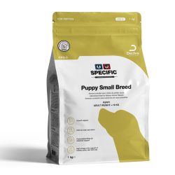 Sac de 1kg de croquettes Specific CPD-S adaptée au chiot de petite race.