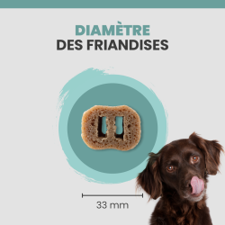 La taille de la friandise Specific CT-DC-L est de 33mm.