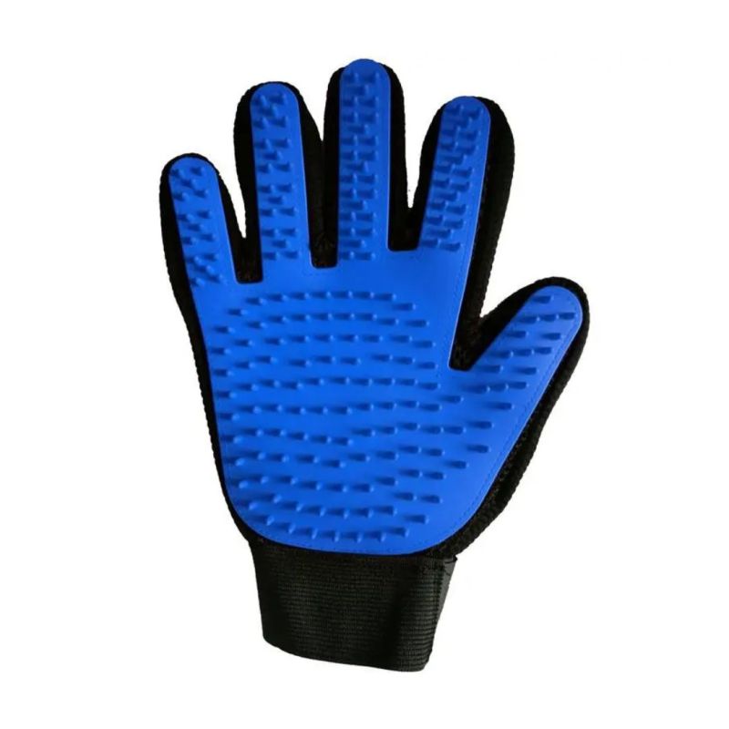 Gant main droite de brossage en caoutchouc pour le poil des animaux.