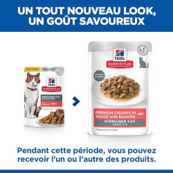 Science Plan Chat Adult Sterilised Cat - Sachet repas au Saumon Chat stérilisé | Hill's