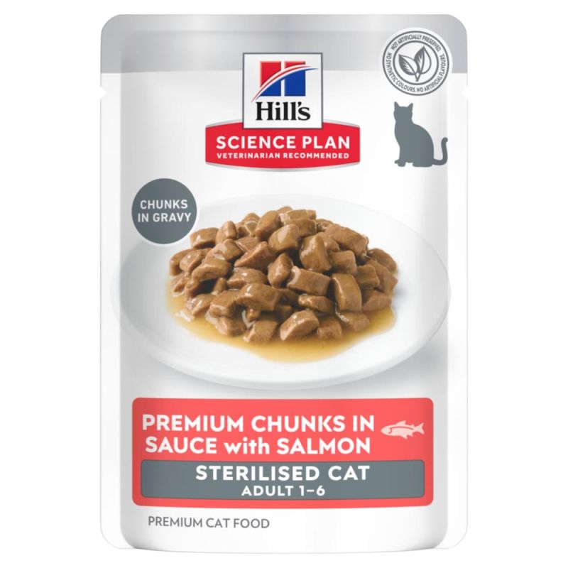 Science Plan Chat Adult Sterilised Cat - Sachet repas au Saumon Chat stérilisé | Hill's