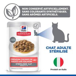 Science Plan Chat Adult Sterilised Cat - Sachet repas au Saumon Chat stérilisé | Hill's