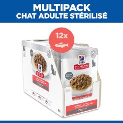 Science Plan Chat Adult Sterilised Cat - Sachet repas au Saumon Chat stérilisé | Hill's