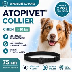 Atopivet collier pour le chien avec des sensibilités cutanées.
