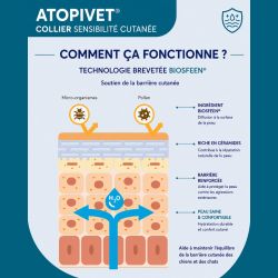 Schéma de fonctionnement de l'innovation soin cutanée Atopivet.