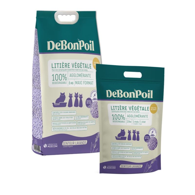 Litière végétale - Chat Odeur Lavande | Debonpoil