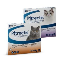 Pipettes antiparasitaires pour chat : élimine puces et tiques, bloque leur cycle de développement. Strectis