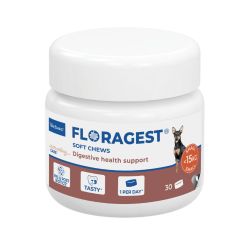 Côté face de la boîte de complément alimentaire pour chiens small Floragest Virbac