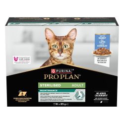 Face de la boîte et dessus de la boîte de sachet gelée au lapin pour chat adult sterilisé Pro Plan Purina