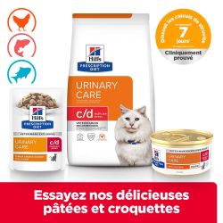 Gammes Hill's Urinary Multicare Stress avec alimentation sèche et humide avec plusieurs saveurs disponibles