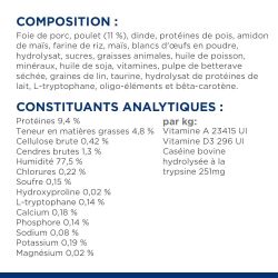 Composition et constituants analytiques de la pâtée Urinary Multicare Stress Hill's